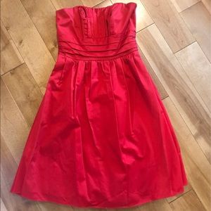 Red Strapless David’s Bridal Dress